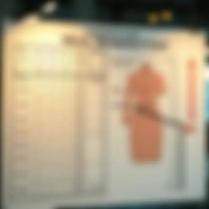 Detailed body measurement chart for dresses