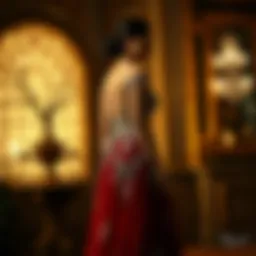 Elegant evening dress measurement guide