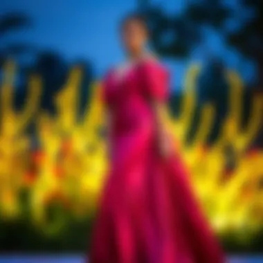 Luxurious satin gown in a vibrant color