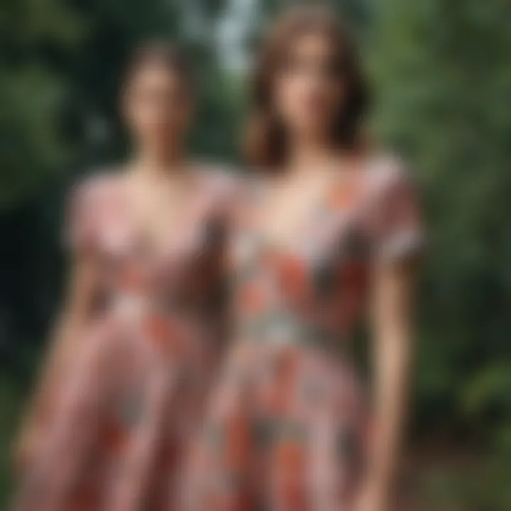 Different age groups wearing floral dresses