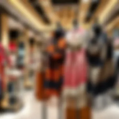 Aker Scarves in Luxury Retail Setting Aker scarves showcased in a high-end retail environment