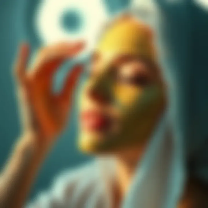 Applying Face Mask for Radiant Skin A serene application of a face mask on glowing skin