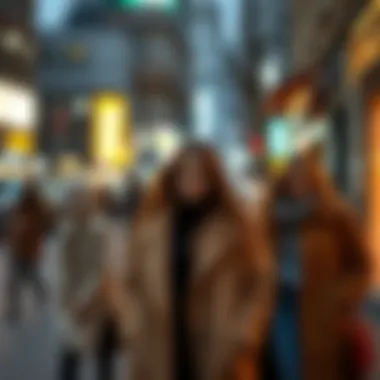 Stylish women wearing Armine coats in urban setting