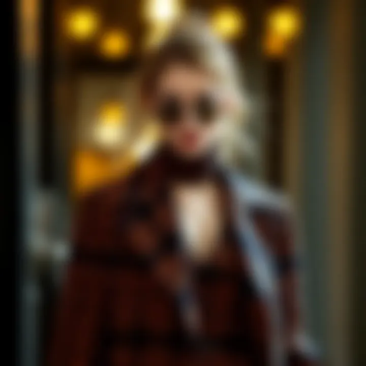 A model showcasing different combinations with the Armine ferace