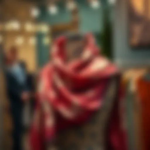 Elegant summer ferace draped beautifully on a mannequin