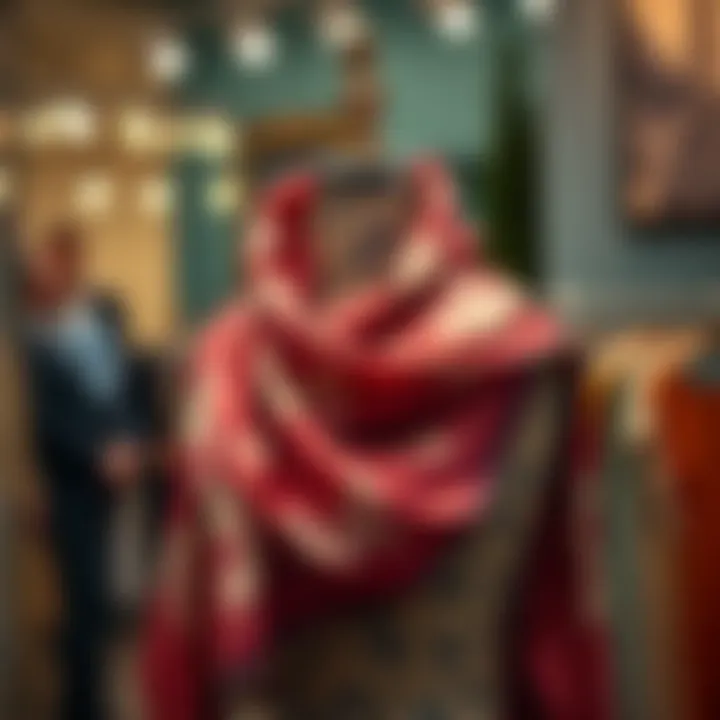 Elegant summer ferace draped beautifully on a mannequin