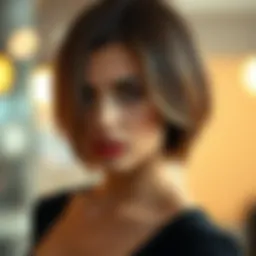 Chic asymmetrical bob hairstyle showcasing elegance