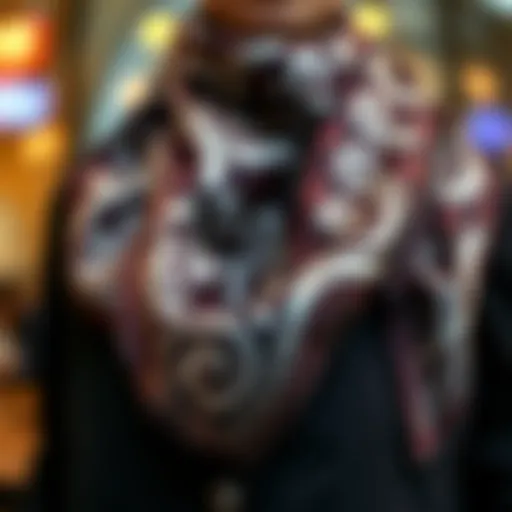 Elegant scarf design showcasing intricate patterns