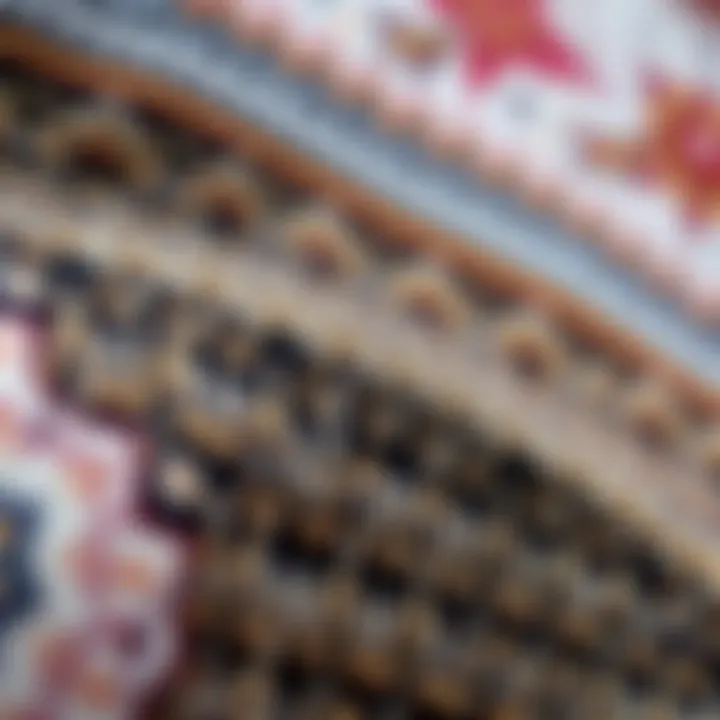 Detail of the fabric texture of a bato yaka kazak