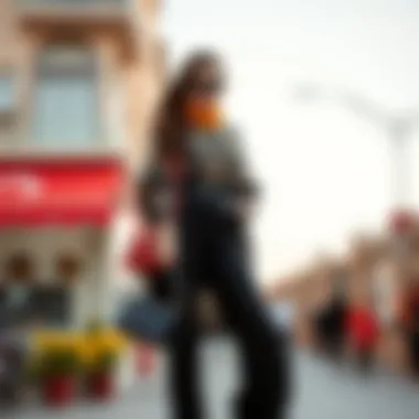 Fashionable outfit combining a bato yaka kazak with accessories