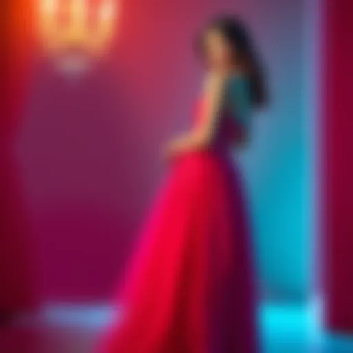 Elegant long dress in a vibrant color