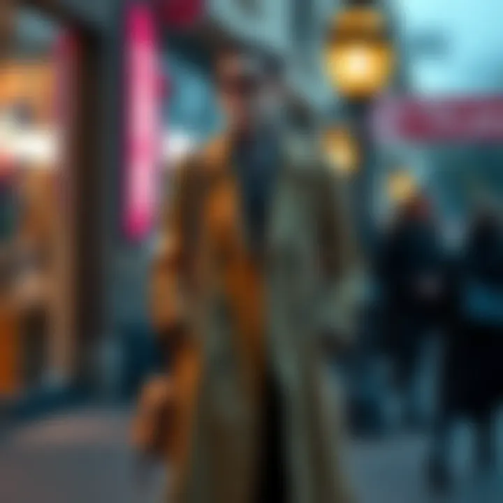 Chic long trench coat with accessories
