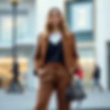 Stylish Combinations: Modern Meets Classic A chic outfit combination featuring classic trousers and a modern top