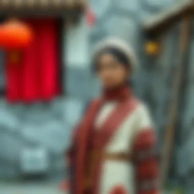 Contemporary Outfit in Traditional Setting Contemporary outfit worn in a traditional setting