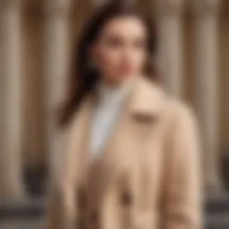 Chic beige coat styled with elegant accessories