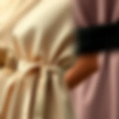 Exploring Textures in Belted Dresses Close-up of fabric textures in belted dresses