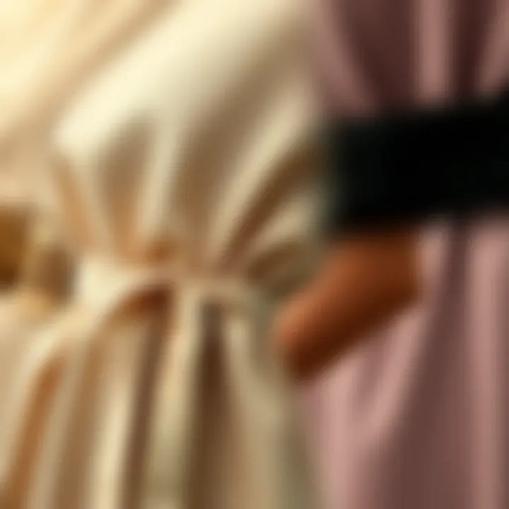 Exploring Textures in Belted Dresses Close-up of fabric textures in belted dresses