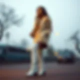 Chic White Boots Ensemble Elegant white boots styled with a chic outfit.