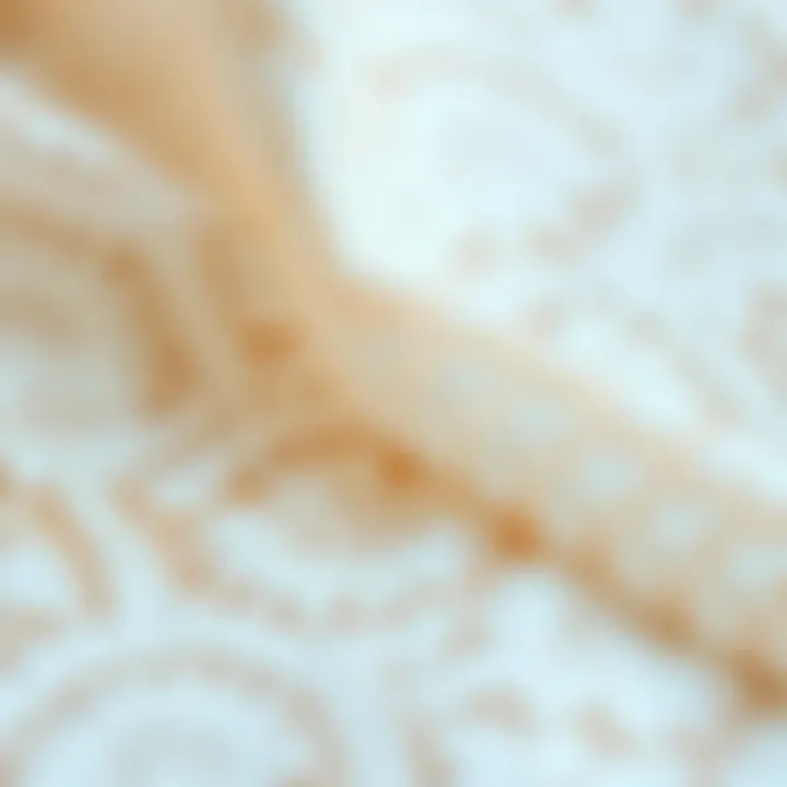 Close-up of delicate lace fabric showcasing intricate patterns