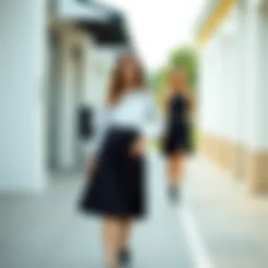 Everyday Casual Look with White Shirt and Black Skirt Casual white shirt and black skirt combination for everyday wear