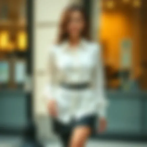 Elegant white shirt paired with a black skirt