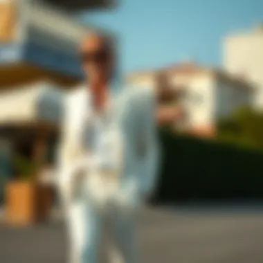 Styling the White Linen Suit Stylish combination of white linen suit with accessories