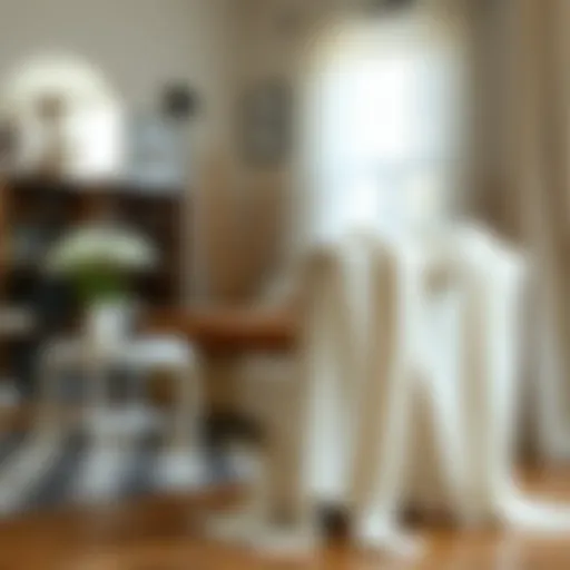 Elegant white knit cardigan draped over a chair in a stylish living room.