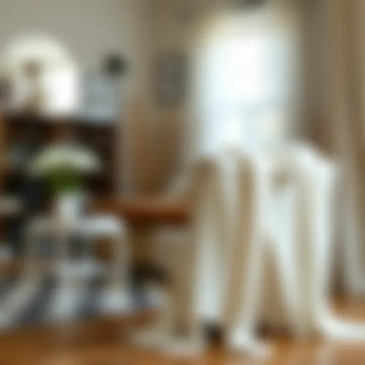 Elegant white knit cardigan draped over a chair in a stylish living room.