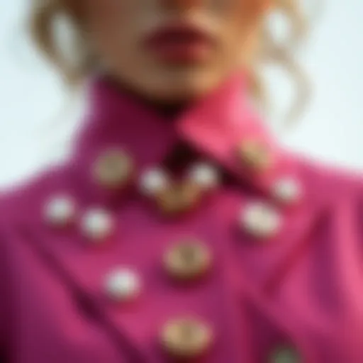 Elegant showcase of oversized pearl buttons in fashion