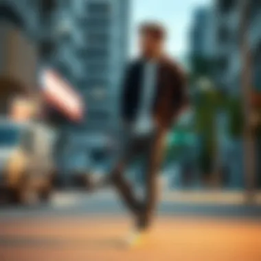 Urban Style with Elastic Cuff Pants Stylish elastic cuff pants showcased in an urban environment