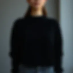 Elegant black sweater showcasing a classic round neck design