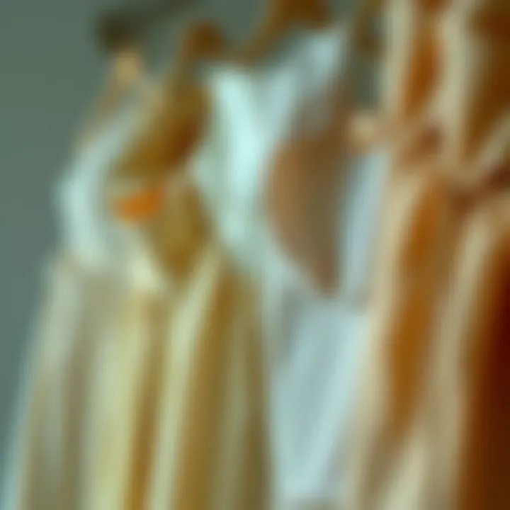 Different fabric textures used in nude dresses