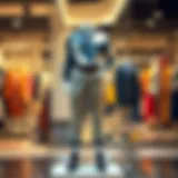 Stylish Boyfriend Trousers Display Trendy boyfriend trousers displayed on a stylish mannequin