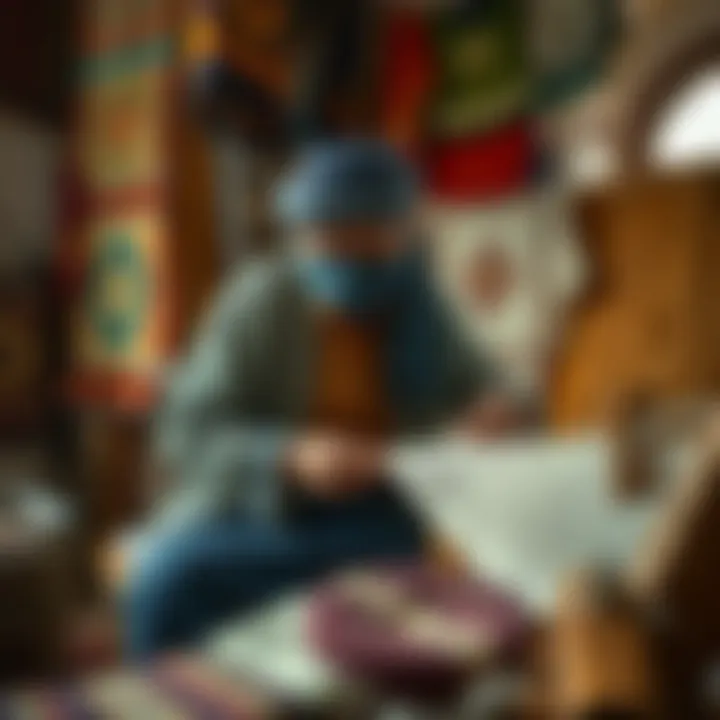 An artisan at work, weaving traditional fabrics that embody Bursa's rich textile heritage.