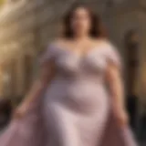 Elegant plus-size evening gown showcasing modern fashion trends