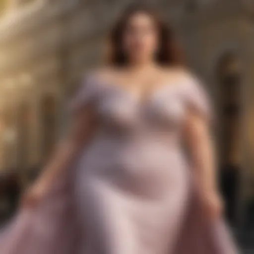 Elegant plus-size evening gown showcasing modern fashion trends