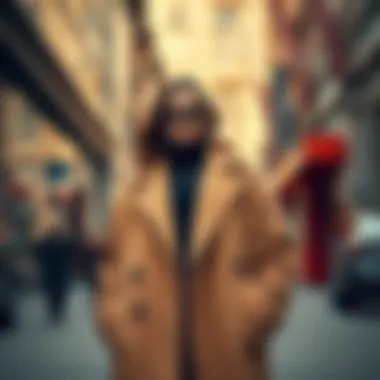 Urban Style with Plus-Size Coats A fashion-forward individual confidently wearing a plus-size coat in an urban setting