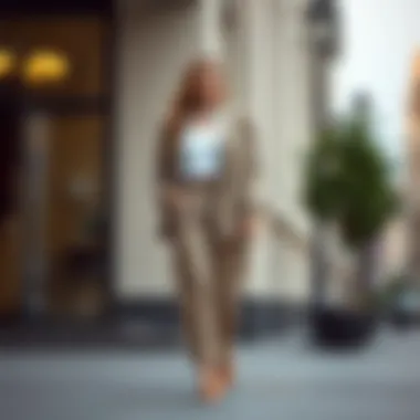 Elegant Styling with Plus-Size Trousers Elegant plus-size trousers paired with trendy accessories