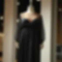 Elegant chiffon dress in a plus size design showcased on a mannequin
