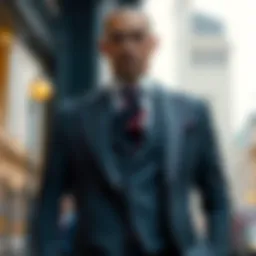 Elegant tailored vest suit showcasing modern design elements