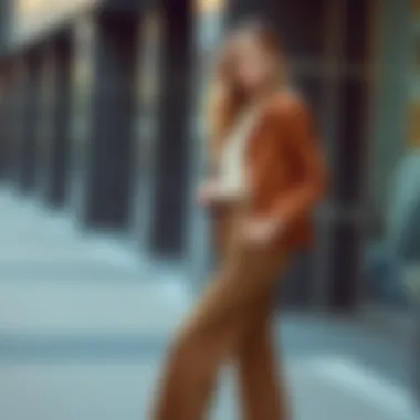 Model showcasing practical styling tips with pocketed wide-leg trousers