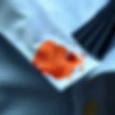 Close-up of a collar stain on a shirt fabric