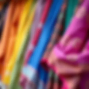 A Colorful Collection of Silk Shawls A collection of various silk shawls in different colors