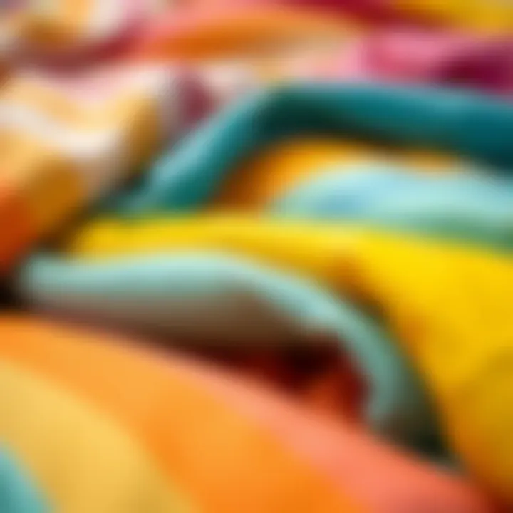 Colorful fabric swatches for summer outfits