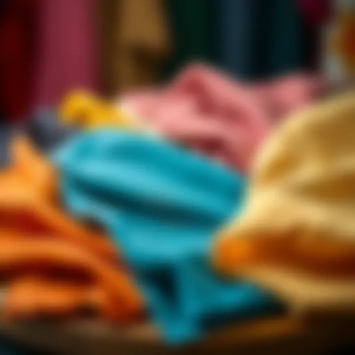 Colorful fabric swatches representing current modest fashion trends