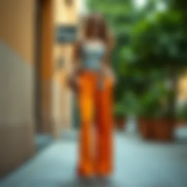 Casual Summer Styling with Colorful Wide-Leg Pants Colorful wide-leg pants styled for a casual summer look