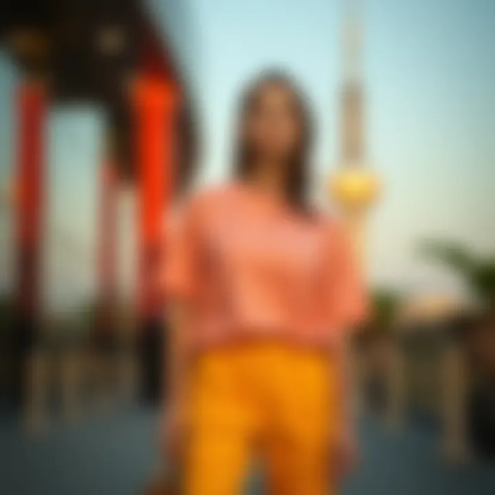 Contemporary short-sleeve outfit blending comfort with style