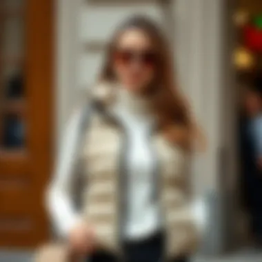 A well-coordinated outfit featuring a puffer vest