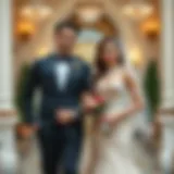 Elegant couple dressed for a wedding