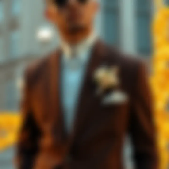 Stylish accessories complementing groom's outfit